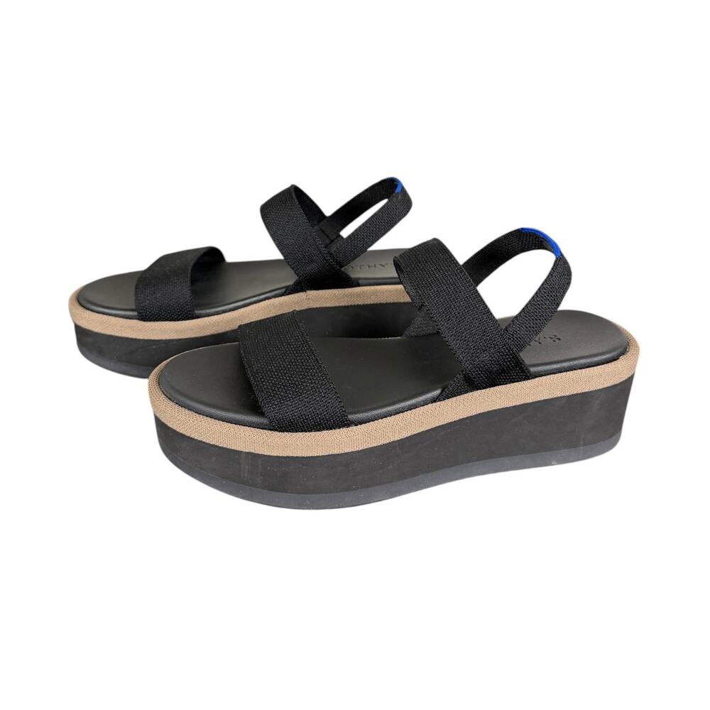 Rothy’s The Lightweight Wedge Sandal Black Size 6 Casual Summer Resort - Picture 5 of 9